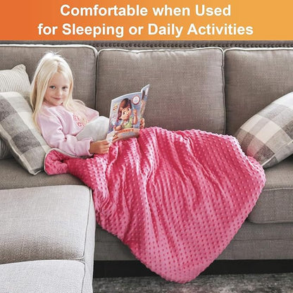 hazli Super-Soft Kids Weighted Blanket 7 Pounds - Weighted Blanket for Kids - Easy to Clean, Washable Minky Cover - 41x60 Inches 7lbs Child - Small Heavy Blanket for Girls and Boys