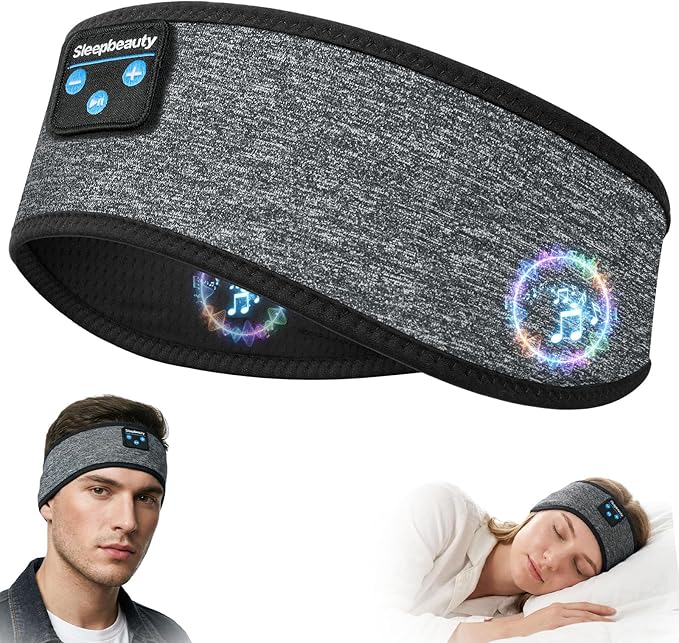 Sleep Headphones Bluetooth Headband 5.4, Wireless Headphones with Ultra-Thin HD Stereo Speakers, Soft Breathable Sports Headband for Sleeping, Running, Yoga, Travel, Gifts for Men & Women