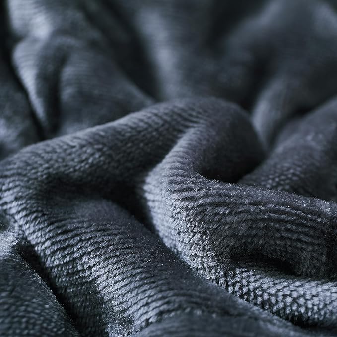 MOTRIP Weighted Blanket 10 Pounds Flannel, Warm Bed Blanket with Sanded Reversible, 48''x72'' 10lbs Light Grey
