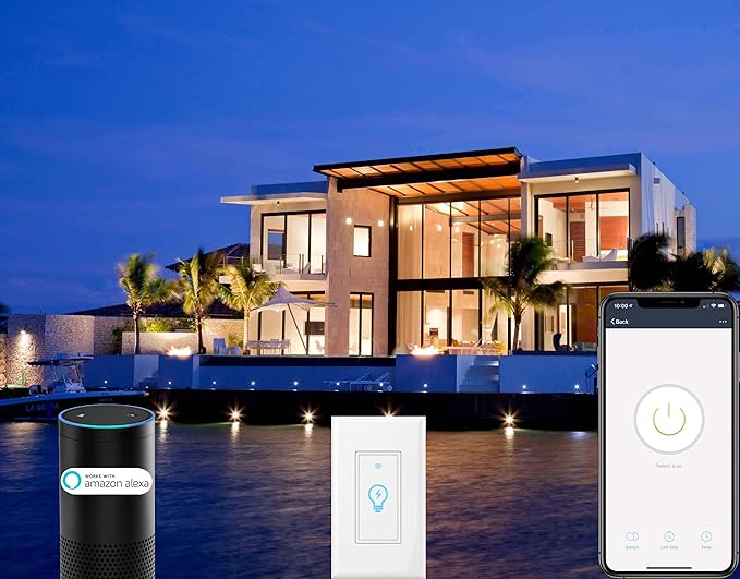 Micmi Smart Switch, WiFi Light Switch in-Wall Compatible with Amazon Alexa Google Home, Timing Function, Suit for 1/2/3/4 Gang Switch Box, Neutral Wire Required (1 Gang Smart Touch Switch 4pack)
