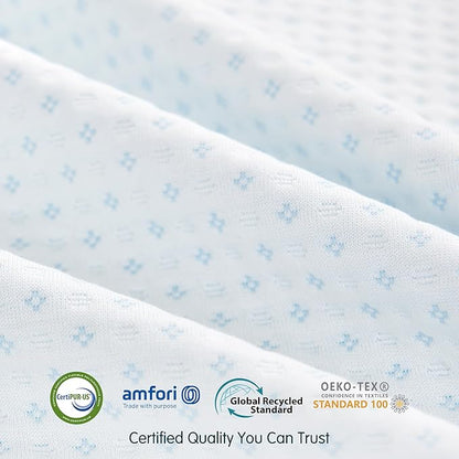 SyMax Memory Foam Mattress Topper, Gel Infused Foam Topper, Breathable Bed Topper with Cover, Pressure Relieving, CertiPUR-US Certified, 4 Inch(White Cover), Twin XL Size