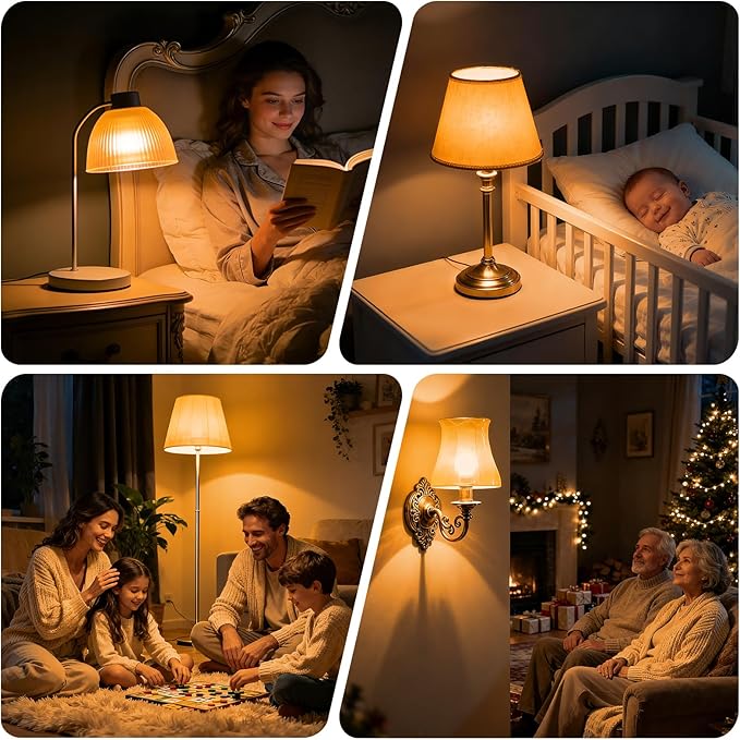 KINUR Amber Light Bulbs,A15 2 watt 2000K Warm Light Bulbs 15 watt Equivalent E26 Base for Bedtime Healthy Sleep 4 Pack