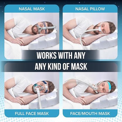 JJ CARE CPAP Pillow for Side and Back Sleepers with Pillowcase (Pack of 1), 3 Layered Design and Adjustable Height CPAP Pillow, CPAP Masks Users (2 Removable Layer)