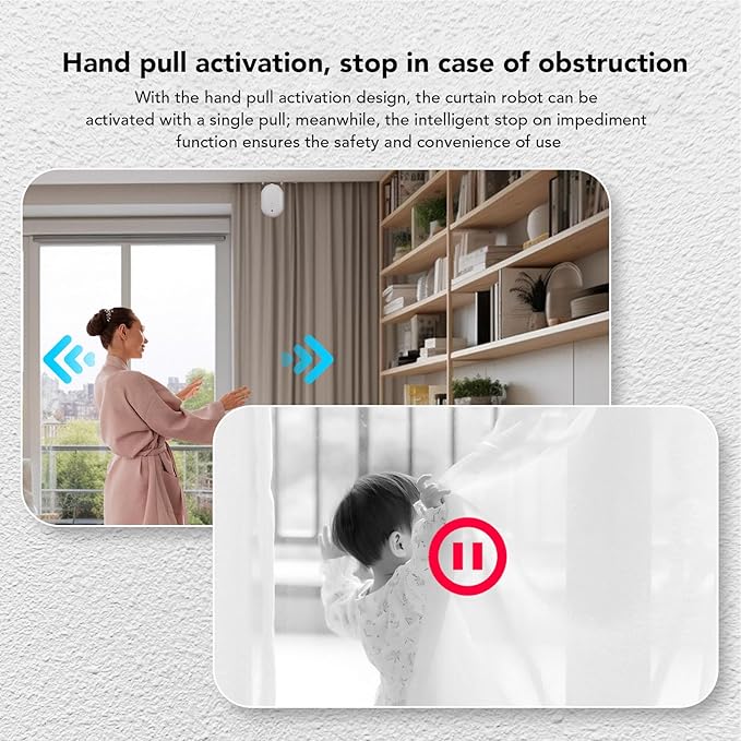 Fafeicy Smart Automatic Curtain Opener with Remote Control, for Home, 120 r/min Speed, for Living Room and Bedroom Curtains