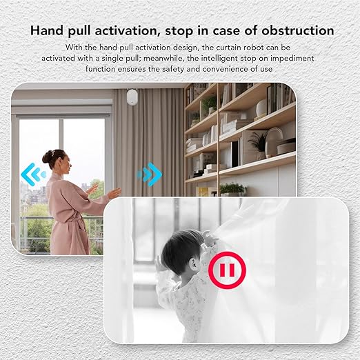 Automatic Curtain Opener with Remote Control, Electric Curtain Driver Smart Electric Curtain Robot for Home