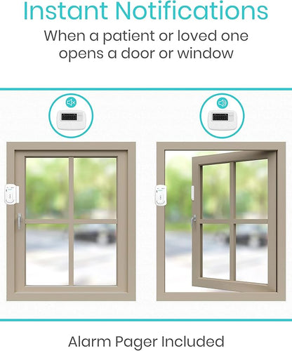 Vive Door and Window Alarm - Wireless Sensor Operated Kit for Elderly Dementia Patient Safety - Automatic Motion Health Alert System - Adhesive Strip and Battery Included - for Health Care, Caretakers