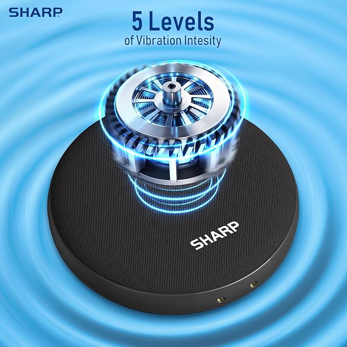 Sharp Vibrating Alarm Clock for Heavy Sleepers – Super Loud Bed Shaker Under Pillow, 29-Hr Rechargeable Battery, 3 Modes, 5 Vibration & 5 Volume Levels, 6-Step Dimmer, Cordless Travel Alarm