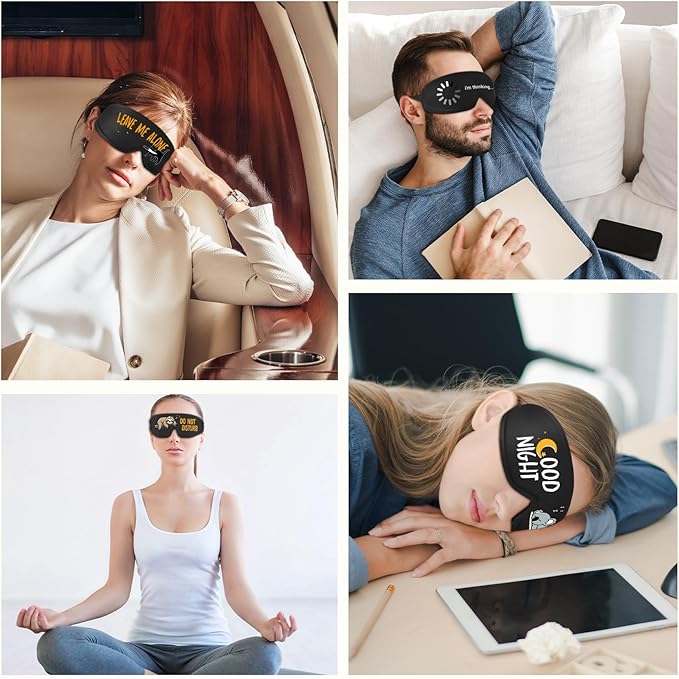 Funny 3D Zero Pressure Sleep Eye Mask for Men Women Side Sleeper, Adjustable Blackout Soft Breathable Eye Masks for Travel Nap Night Sleep, Humorous Gift Stocking Stuffers (DO NOT Disturb)