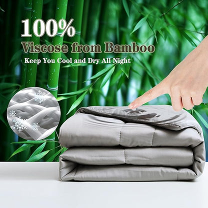 Bamboo Viscose All Season Comforter/Blanket - Ultra Soft & Breathable Comfort - Perfect Medium Weight for Snuggling Without Overheating - Enjoy Cozy Sleep All Night