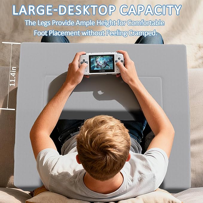Machine Washable Lap Desk Pillow with Removable Cover Adjustable Angle Gaming & Reading Pillow for Teens Adults Multipurpose Laptop Bed Tray with Arms for Working, Napping Crafts (2)
