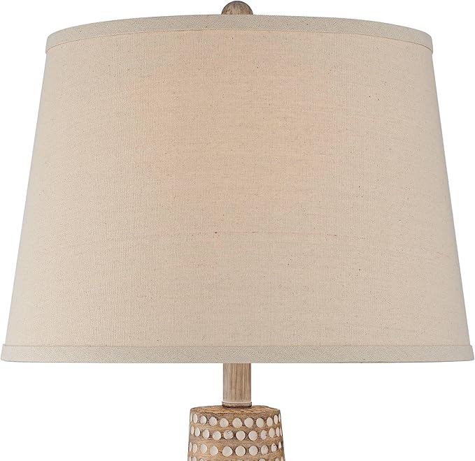 Regency Hill Glenn 27" Tall Urn Traditional Southwestern Table Lamps Set of 2 WiFi Smart Socket Dappled Beige Living Room Bedroom Bedside Nightstand House Office Home Reading Oatmeal Shade