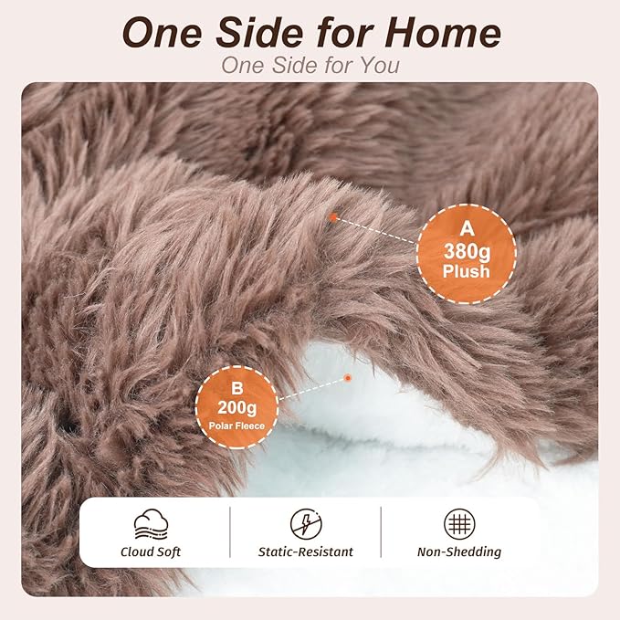Electric Blanket - Heated Blanket with 6 Heating Levels, 4 Hour Auto Off, Ultra Soft, Overheat Protection, ETL Certified (Brown, 50"X60")