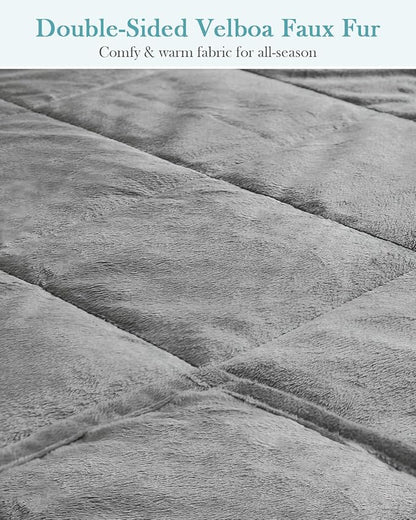Topblan Weighted Blanket Queen Size 15lbs, Adult Weighted Blankets with Soft Warm Fabric for Sleeping and Calming, Adult Heavy Blanket for Sofa Bed, Grey, 60 x 80 inches