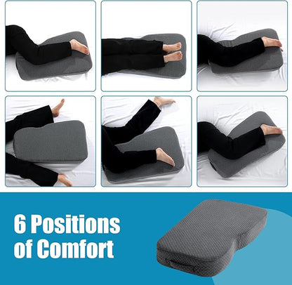 HOMBYS Memory Foam Knee Pillow for Side Sleepers, Leg Pillow for Knee, Separates The Knees for Body Alignment-Between Leg Pillow for Lower Back Pain Relief and Pregnancy Support -(18"x30"x4", Grey)