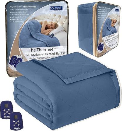 Thermee Micro Flannel Electric Blanket, Full, Ultramarine