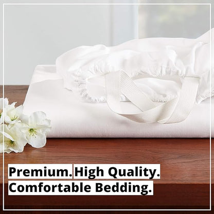Empyrean 2 Pack Queen Fitted Sheets - Deep Pocket, 14-16 Inch Ultra Soft Microfiber, Wrinkle & Fade Resistant, Shrinkproof, Durable & Breathable, Perfect for Queen Beds, White