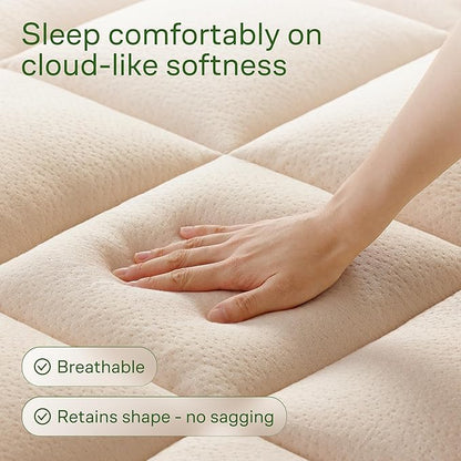 Ultra Soft California King Size Mattress Topper - Viscose Made from Bamboo Pillow Top Mattress Pad for Back Pain Relief - Naturally Cooling for Hot Sleepers, Beige