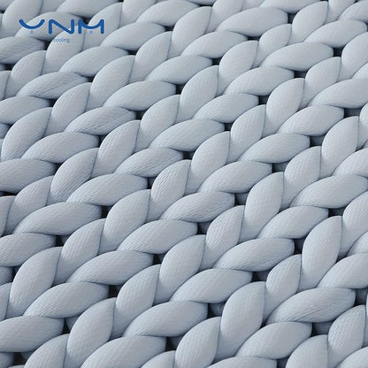 YnM Cooling Weighted Blanket, Handmade Chunky Yarn Knitted Design, Temperature Regulating and Breathable, Machine Washable Throw for Sleep or Home Decor (Azure Blue, 80x87 Inch, 25lbs)
