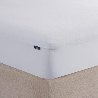 Serta Soft Top Mattress Cover, 72" x 84" Odor-Preventing and Stain-Resistant Waterproof Mattress Protector, 18" Elastic Deep Pocket for Secure Fit, Cal King Mattress Pad, White