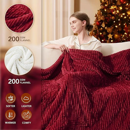 Homemate Electric Blanket King Size- 100"x90" Heated Blanket King Size 1/2/4/6/8 Hours Auto-Off 10 Heat Levels Over-Heat Protection Soft Flannel Sherpa ETL Certification