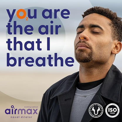 AIRMAX Nasal dilators for Sleeping - 76% More Airflow - Anti snoring Devices - Breathe Freely Through The Nose - Sinus Relief, Relief and snoring Solution - 2X Medium Orange - 6 Month Relief