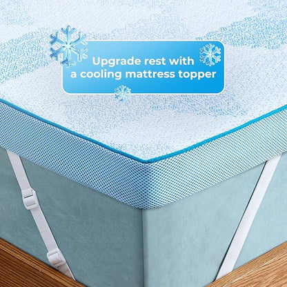 PERLECARE Firm Mattress Topper King - 3 Inch Cooling Memory Foam Bed Topper for Pressure Relief, Soft and Supportive, Non-Slip Design, Removable and Washable Cover, CertiPUR-US Certified