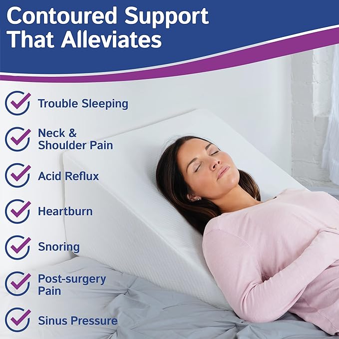 Ebung Body Positioner - Premium Memory Foam Wedge Pillow for Sleeping, Sitting, Snoring, Heartburn Relief, Pregnancy, TV, Reading, Backrest, Leg Rest