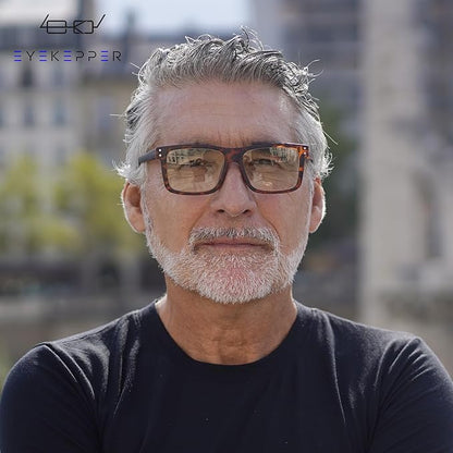 Eyekepper Oversized Reading Glasses Square Large Blue Light Readers for Men Women - Tortoise +1.75