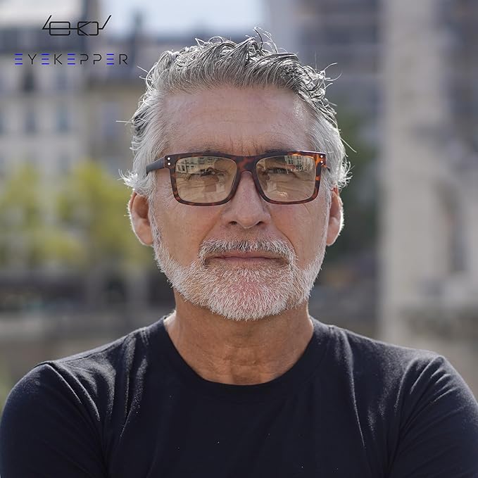 Eyekepper Oversized Reading Glasses Square Large Blue Light Readers for Men Women - Tortoise +1.00