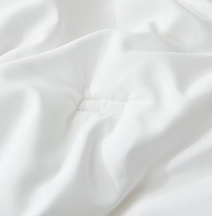 Chezmoi Collection Cliff 3-Piece Lightweight Cooling Comforter Set, Oversized King - Rayon Derived from Bamboo & Polyester Blended, Soft Breathable Bedding for Hot Sleepers, White