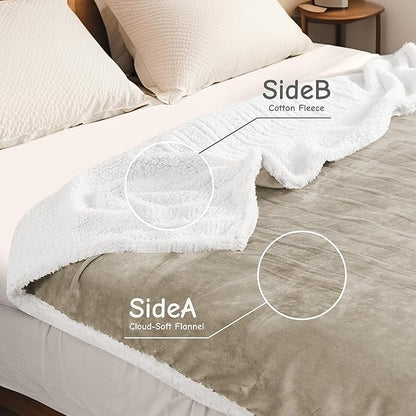 Electric Heated Blanket Queen Size 84"x90", Soft Flannel with Dual Controllers & Overheat Protection, 9 Adjustable Heat Settings & 10-Hour Auto-Off Timer, Fast Heating for Winter Comfort, Camel