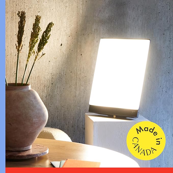 Northern Light Technologies Boxelite 10,000 Lux Bright Light Therapy Lamp – Full Spectrum UV-Free Sunlight Desk Lamp with Large Panel for Energy, Focus, and Alertness – Black