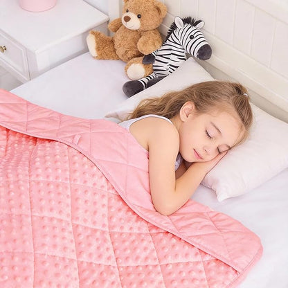 yescool Rose Pink Weighted Blanket, 5 lb Small Weighted Throw Blankets Washable Heavy Blankets, 36 x 48 inch Blanket Gifts for Boys Girls, Rose