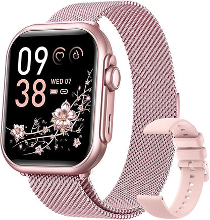 Smart Watches for Women (Android/iPhone), 1.83" HD Smart Watch with Calls/Messages/Notifications, Sleep/Heart Rate/SpO2/Blood Pressure Monitor, 110+ Sports Modes Fitness Tracker Watch, 1000mAh Battery