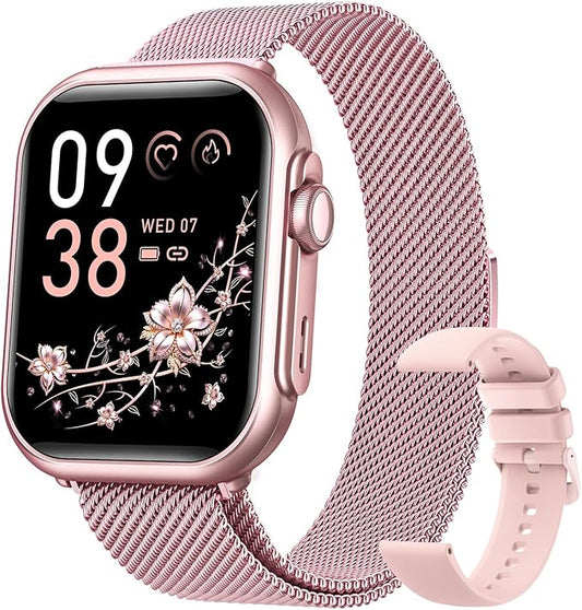 Smart Watches for Women (Android/iPhone), 1.83" HD Smart Watch with Calls/Messages/Notifications, Sleep/Heart Rate/SpO2/Blood Pressure Monitor, 110+ Sports Modes Fitness Tracker Watch, 1000mAh Battery