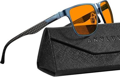 ANYLUV Blue Light Blocking Glasses Men Computer Gaming Glasses Lightweight Al-Mg Metal Anti Eyestrain Eye Protection