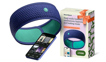 Hoom HoomBand | Bluetooth Sleep Headphones | Headband for Sleep, Travel, Meditation | Free Access to Hypnotic Stories and Sounds created by Sleep Experts | Charging Cable Included