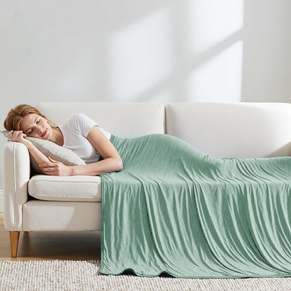 Degrees of Comfort Cooling Blankets for Hot Sleepers - King Summer Cold Blankets for Bed Sleeping, Absorbs Heat to Keep Body Cool, Soft & Cozy, Green 108"x90"