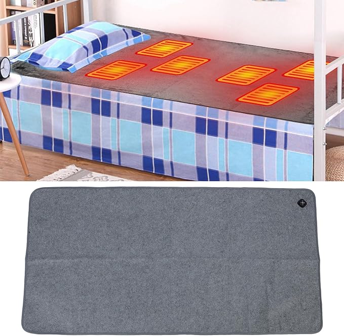 Electric Heated Blanket, 160 x 80cm Fast Heating Smart Temperatures Control Washable Electric Bed Warmer for Winter or Cold Days (US Plug)