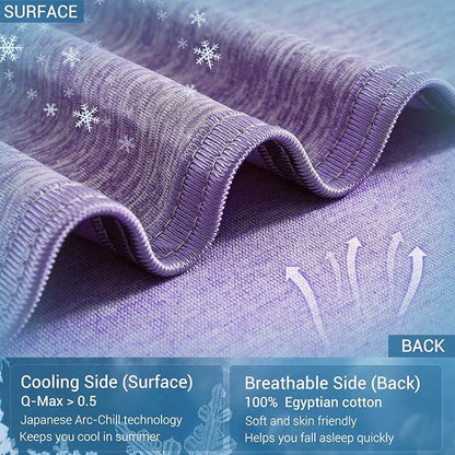 Marchpower Arc-Chill Cooling Blanket for Hot Sleepers Queen Size, Double-Sided Design Japanese Cooling Fiber Absorbs Body Heat, Lightweight Soft Cold Blankets for Summer Sleeping Bed