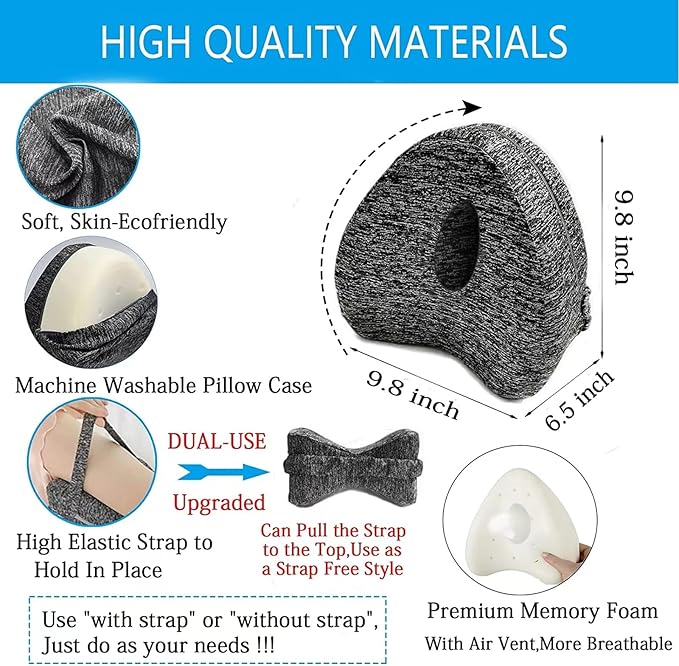 Leg Pillow, Knee Pillow for Side Sleepers, Leg Pillows for Sleeping, Knee Cushion for Sleeping,Suitable for Relieving Leg, Back, Knee Pain