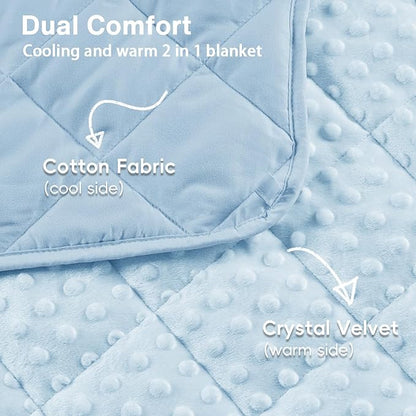 yescool Weighted Blanket 5 Pounds, Blanket Gifts for Boys and Girls, Small Weighted Throw Blankets Washable Heavy Blankets, Winter Weighted Comforter for 40-70lbs, 36 * 48in, Light Blue