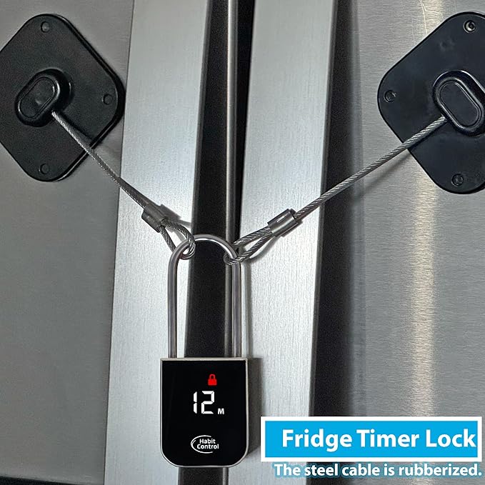 Metal Timer Padlock - Timed Lock for Refrigerators, Kitchen Cabinets & Drawers - 100 Days Timer Pad Lock, Electronic Time Locker for Cell Phones, Snack, Food, Liquor, Video Games