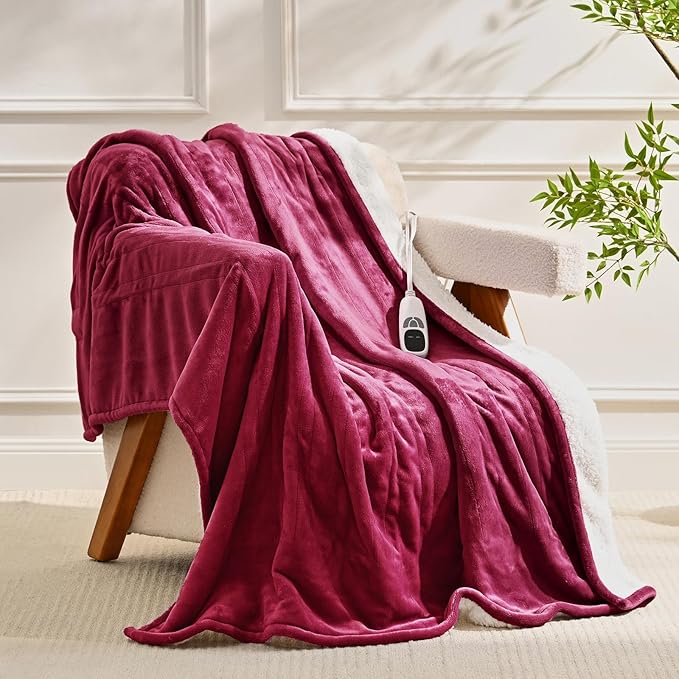 Heated Blanket Electric Blanket Twin 62"x84" Heating Blanket with 9 Heating Levels 10 Timer Modes Auto Off Fast Heating Overheat Protection ETL Certification Machine Washable Gift