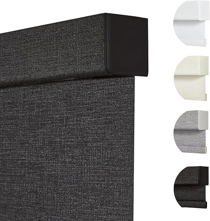 Persilux Custom Size Free-Stop Cordless Blinds for Indoor Windows with Cover, Window Shades Blackout Roller Blinds, Thermal Insulated Fabric UV Protection for Kitchen, Office, Living Room, Black