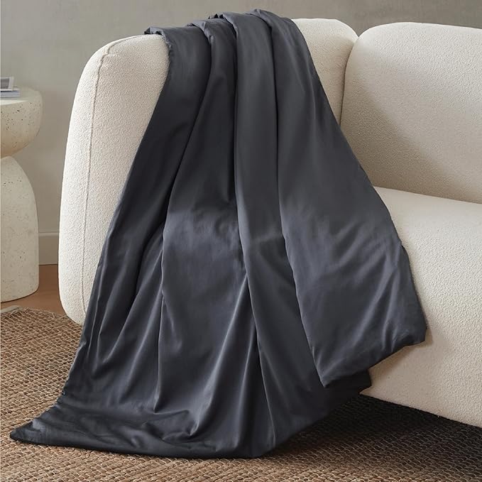 Baloo 100% Cotton Duvet Cover for Weighted Blanket (Midnight - 80"x87" - Full/Queen Size) | Cool, Soft & Durable