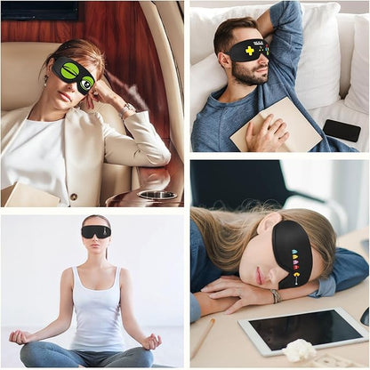 Funny 3D Zero Pressure Sleep Eye Mask for Men Women Side Sleeper, Adjustable Blackout Soft Breathable Sleeping Eye Masks for Travel Nap Night Sleep, Humorous Gifts Stocking Stuffers