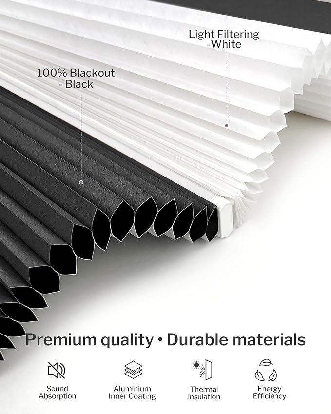 Graywind Motorized Day Night Cellular Shades with Remote, Smart Honeycomb Blinds Compatible with Alexa & Google Home, Custom Size Blackout/Privacy for Bedroom, Living Room & Home Office, Charcoal
