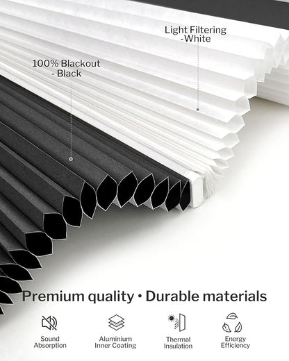Graywind Motorized Day Night Cellular Shades with Remote, Smart Honeycomb Blinds Compatible with Alexa & Google Home, Custom Size Blackout/Privacy for Bedroom, Living Room & Home Office, Charcoal