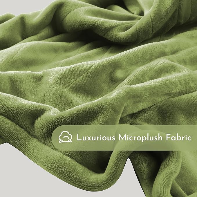 Electric Heated Blanket 72"x84" Full Size Flannel Heated Blanket, Cozy & Warm for All Night, 4 Heat Settings & 10 Hours Auto Off, Machine Washable, Green